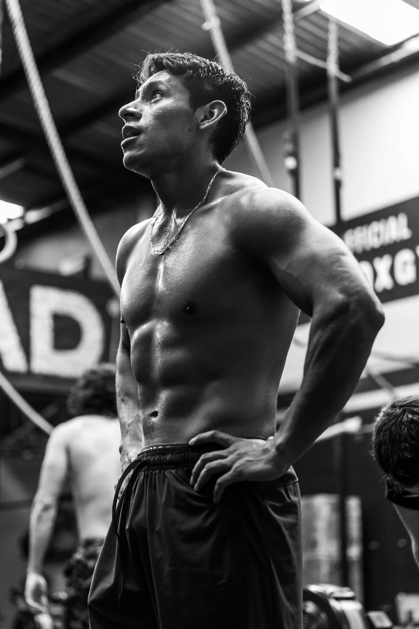 An athlete taking a moment between training sets