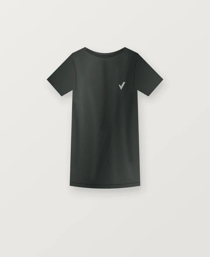 Contour Training Tee in Graphite, original studio illustration
