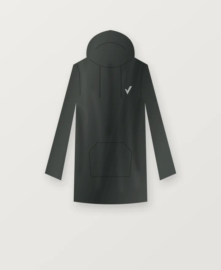 Transit Studio Hoodie in Graphite, original studio illustration